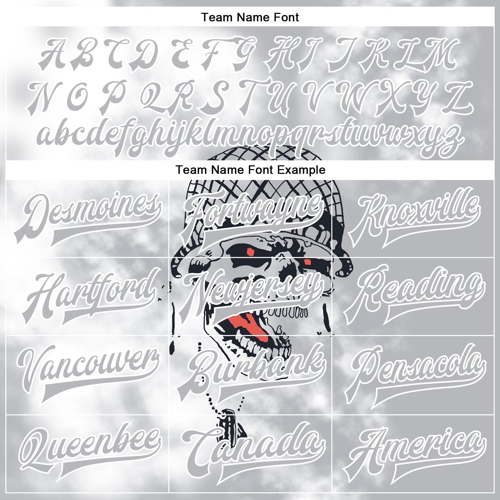 Custom Gray White Skull Fashion 3D Bomber Full-Snap Varsity Letterman Jacket photo 4