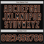 Custom Black White-Orange Bomber Full-Snap Varsity Letterman Two Tone Jacket photo 6