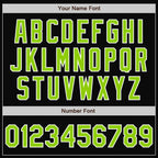 Custom Black Neon Green-White Bomber Full-Snap Varsity Letterman Two Tone Jacket photo 6
