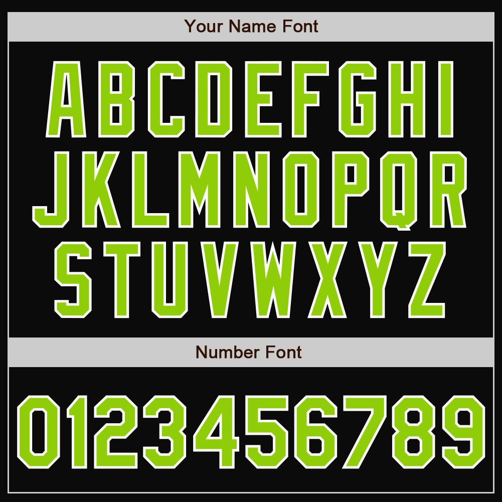 Custom Black Neon Green-White Bomber Full-Snap Varsity Letterman Two Tone Jacket photo 6