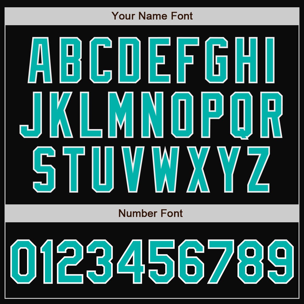 Custom Black Aqua-White Bomber Full-Snap Varsity Letterman Two Tone Jacket photo 6