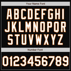 Custom Black White-Texas Orange Bomber Full-Snap Varsity Letterman Two Tone Jacket photo 6