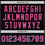 Custom Black Pink-Teal Bomber Full-Snap Varsity Letterman Two Tone Jacket photo 6