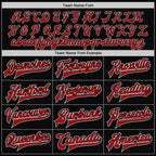 Custom Black Red-White Bomber Full-Snap Varsity Letterman Two Tone Jacket photo 6