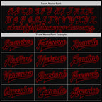 Custom Black Red Bomber Full-Snap Varsity Letterman Two Tone Jacket photo 6