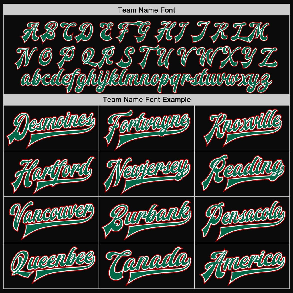 Custom Black Red-Kelly Green Bomber Full-Snap Varsity Letterman Two Tone Jacket photo 5