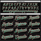 Custom Black Red-Kelly Green Bomber Full-Snap Varsity Letterman Two Tone Jacket photo 5