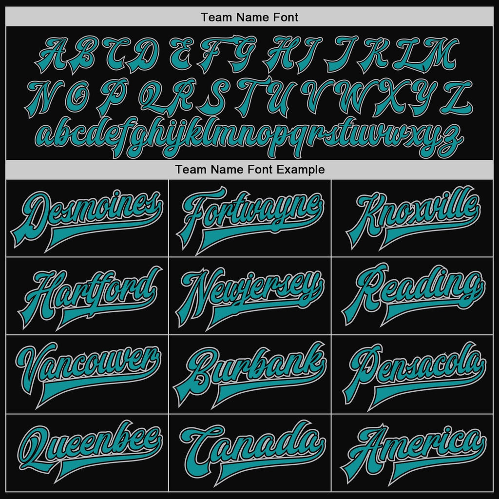 Custom Black Gray-Teal Bomber Full-Snap Varsity Letterman Two Tone Jacket photo 5