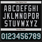 Custom Black Gray-Teal Bomber Full-Snap Varsity Letterman Two Tone Jacket photo 6