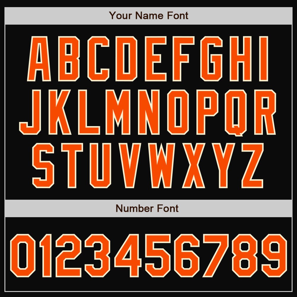 Custom Black Orange-Cream Bomber Full-Snap Varsity Letterman Two Tone Jacket photo 6