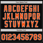 Custom Black Orange-White Bomber Full-Snap Varsity Letterman Two Tone Jacket photo 7