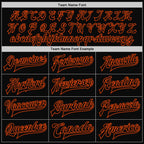 Custom Black Orange Bomber Full-Snap Varsity Letterman Two Tone Jacket photo 5