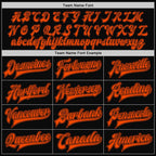 Custom Black Orange Bomber Full-Snap Varsity Letterman Two Tone Jacket photo 5