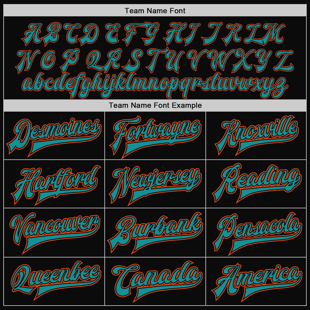Custom Black Orange-Teal Bomber Full-Snap Varsity Letterman Two Tone Jacket photo 6