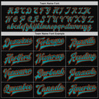 Custom Black Orange-Teal Bomber Full-Snap Varsity Letterman Two Tone Jacket photo 6