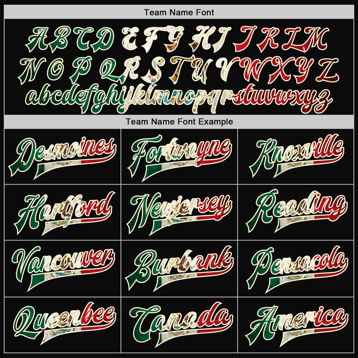 Custom Black Vintage Mexican Flag Cream Kelly Green-Red Bomber Full-Snap Varsity Letterman Two Tone Jacket photo 5