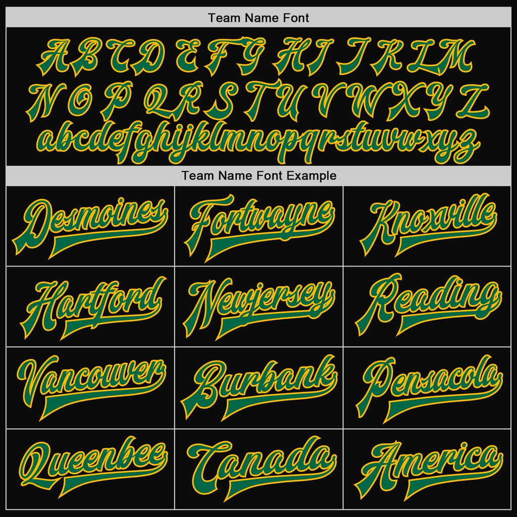 Custom Black Kelly Green-Gold Bomber Full-Snap Varsity Letterman Two Tone Jacket photo 5
