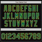 Custom Black Kelly Green-Gold Bomber Full-Snap Varsity Letterman Two Tone Jacket photo 6
