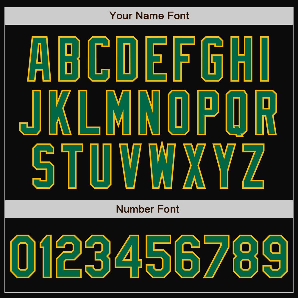 Custom Black Kelly Green-Gold Bomber Full-Snap Varsity Letterman Two Tone Jacket photo 6