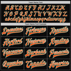 Custom Black Kelly Green-Orange Bomber Full-Snap Varsity Letterman Two Tone Jacket photo 5