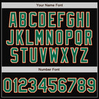 Custom Black Kelly Green-Orange Bomber Full-Snap Varsity Letterman Two Tone Jacket photo 6