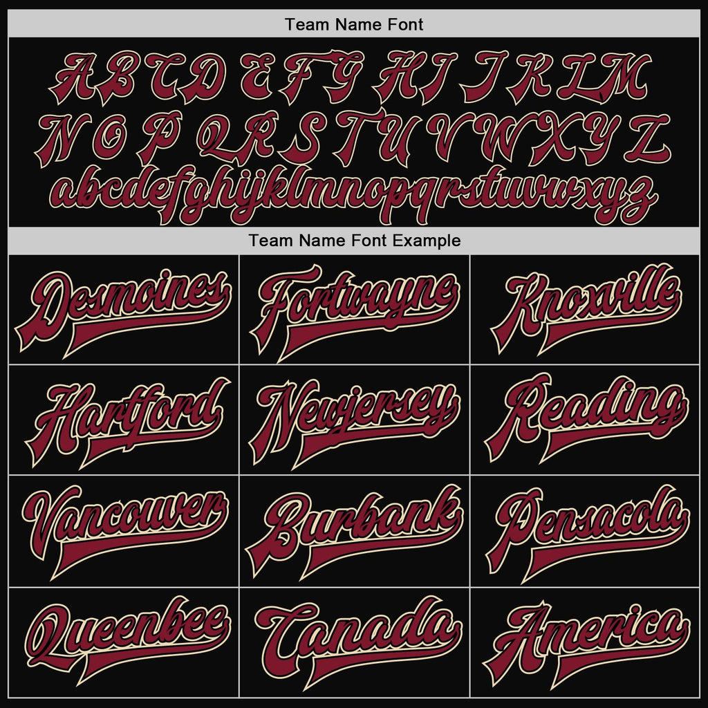 Custom Black Crimson City Cream-Cream Bomber Full-Snap Varsity Letterman Two Tone Jacket photo 5
