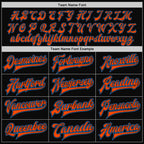 Custom Black Powder Blue-Orange Bomber Full-Snap Varsity Letterman Two Tone Jacket photo 5