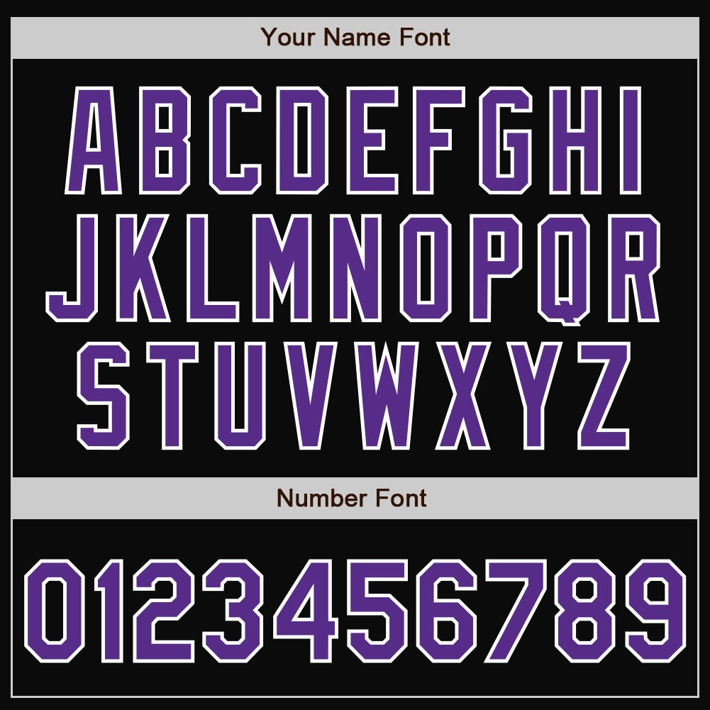 Custom Black Purple-White Bomber Full-Snap Varsity Letterman Two Tone Jacket photo 6