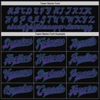Custom Black Purple-Teal Bomber Full-Snap Varsity Letterman Two Tone Jacket photo 6