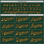 Custom Green Old Gold-Black Bomber Full-Snap Varsity Letterman Two Tone Jacket photo 5