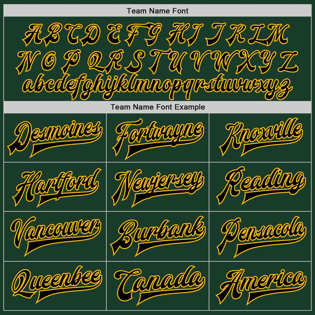 Custom Green Gold-Black Bomber Full-Snap Varsity Letterman Two Tone Jacket photo 5