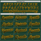 Custom Green Gold-Black Bomber Full-Snap Varsity Letterman Two Tone Jacket photo 5