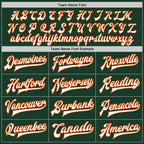 Custom Green White Orange-Black Bomber Full-Snap Varsity Letterman Two Tone Jacket photo 6