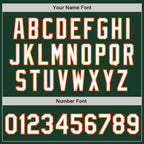 Custom Green White Orange-Black Bomber Full-Snap Varsity Letterman Two Tone Jacket photo 7