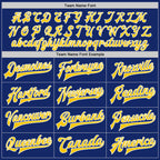 Custom Royal Yellow-White Bomber Full-Snap Varsity Letterman Two Tone Jacket photo 5