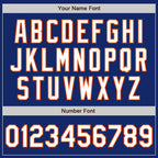 Custom Royal White-Orange Bomber Full-Snap Varsity Letterman Two Tone Jacket photo 7
