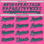 Custom Pink Aqua-Black Bomber Full-Snap Varsity Letterman Two Tone Jacket photo 5