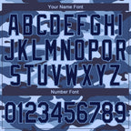 Custom Camo Navy-Light Blue Ocean Camouflage 3D Bomber Full-Snap Varsity Letterman Salute To Service Jacket photo 6
