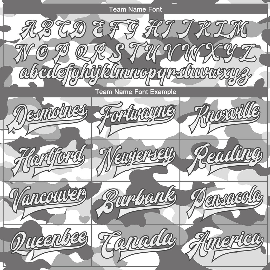 Custom Camo White-Steel Gray Snow Camouflage 3D Bomber Full-Snap Varsity Letterman Salute To Service Jacket photo 5