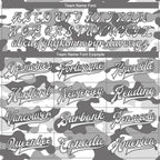 Custom Camo White-Steel Gray Snow Camouflage 3D Bomber Full-Snap Varsity Letterman Salute To Service Jacket photo 5