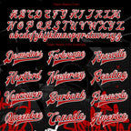 Custom Graffiti Pattern Red-Black Dark Abstract Urban Street Art 3D Bomber Full-Snap Varsity Letterman Jacket photo 5