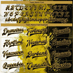 Custom Graffiti Pattern Black-Old Gold Grunge Art 3D Bomber Full-Snap Varsity Letterman Jacket photo 5