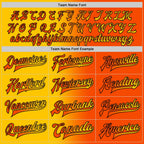 Custom Orange Yellow-Black Bomber Full-Snap Varsity Letterman Gradient Fashion Jacket photo 5