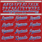 Custom Red Royal-White Bomber Full-Snap Varsity Letterman Two Tone Jacket photo 5
