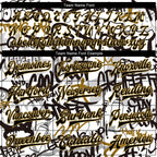 Custom Graffiti Pattern Black-Old Gold Grunge Urban Street Art 3D Bomber Full-Snap Varsity Letterman Jacket photo 5