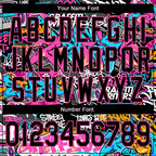 Custom Graffiti Pattern Black Pink Grunge Urban Street Art 3D Bomber Full-Snap Varsity Letterman Jacket photo 6