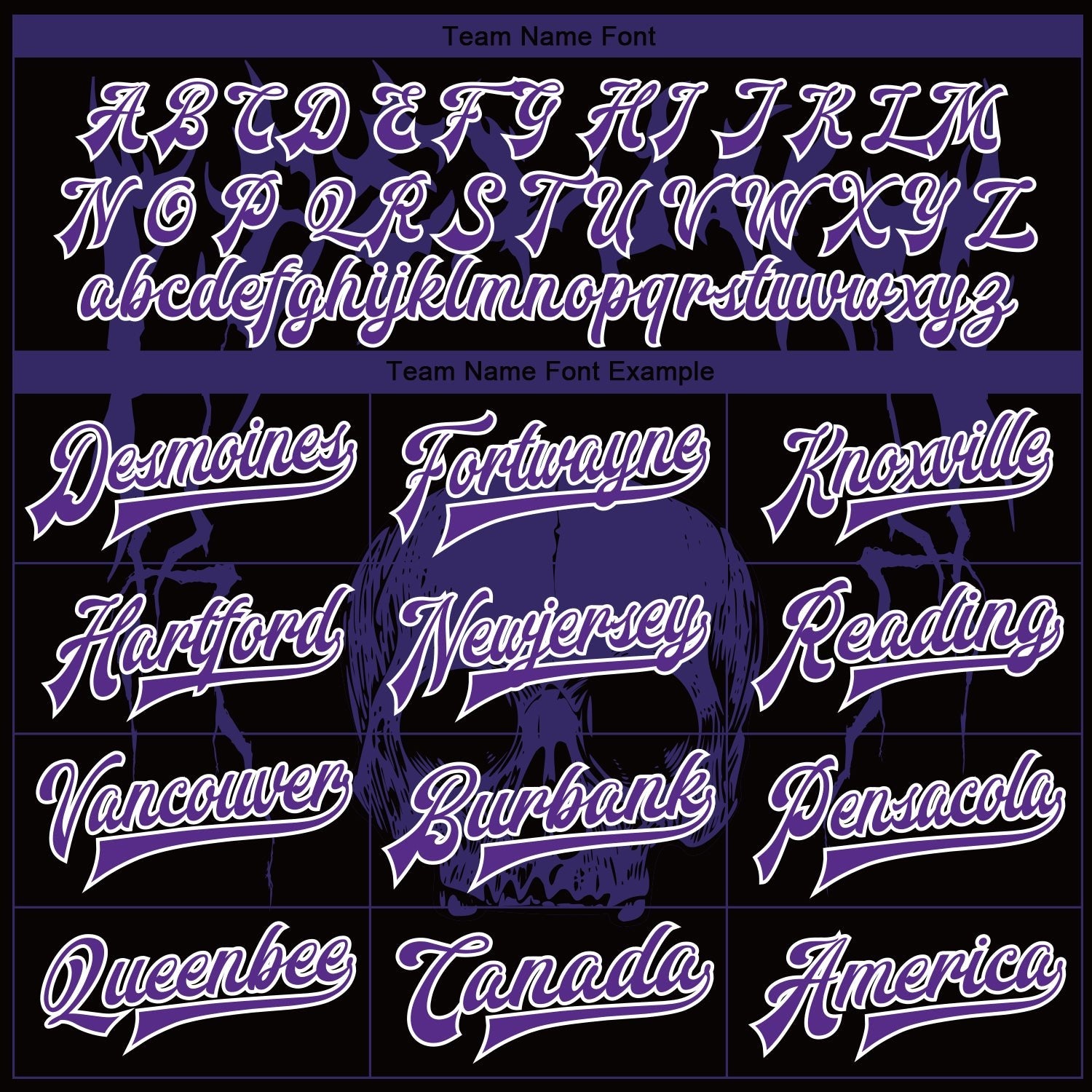 Custom Black Purple-White Skull Fashion 3D Bomber Full-Snap Varsity Letterman Jacket photo 5