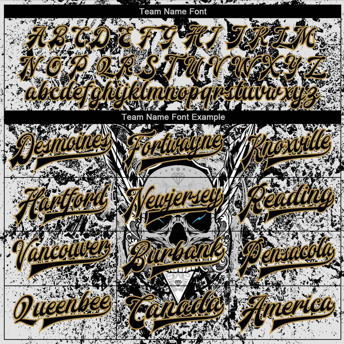 Custom Gray Black-Old Gold Skull With Feather 3D Bomber Full-Snap Varsity Letterman Two Tone Jacket photo 5
