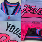 Custom City Cream Crimson-Black Bomber Full-Snap Varsity Letterman Fade Fashion Jacket photo 4