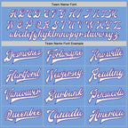 Custom Light Blue White-Purple Bomber Full-Snap Varsity Letterman Two Tone Jacket photo 5